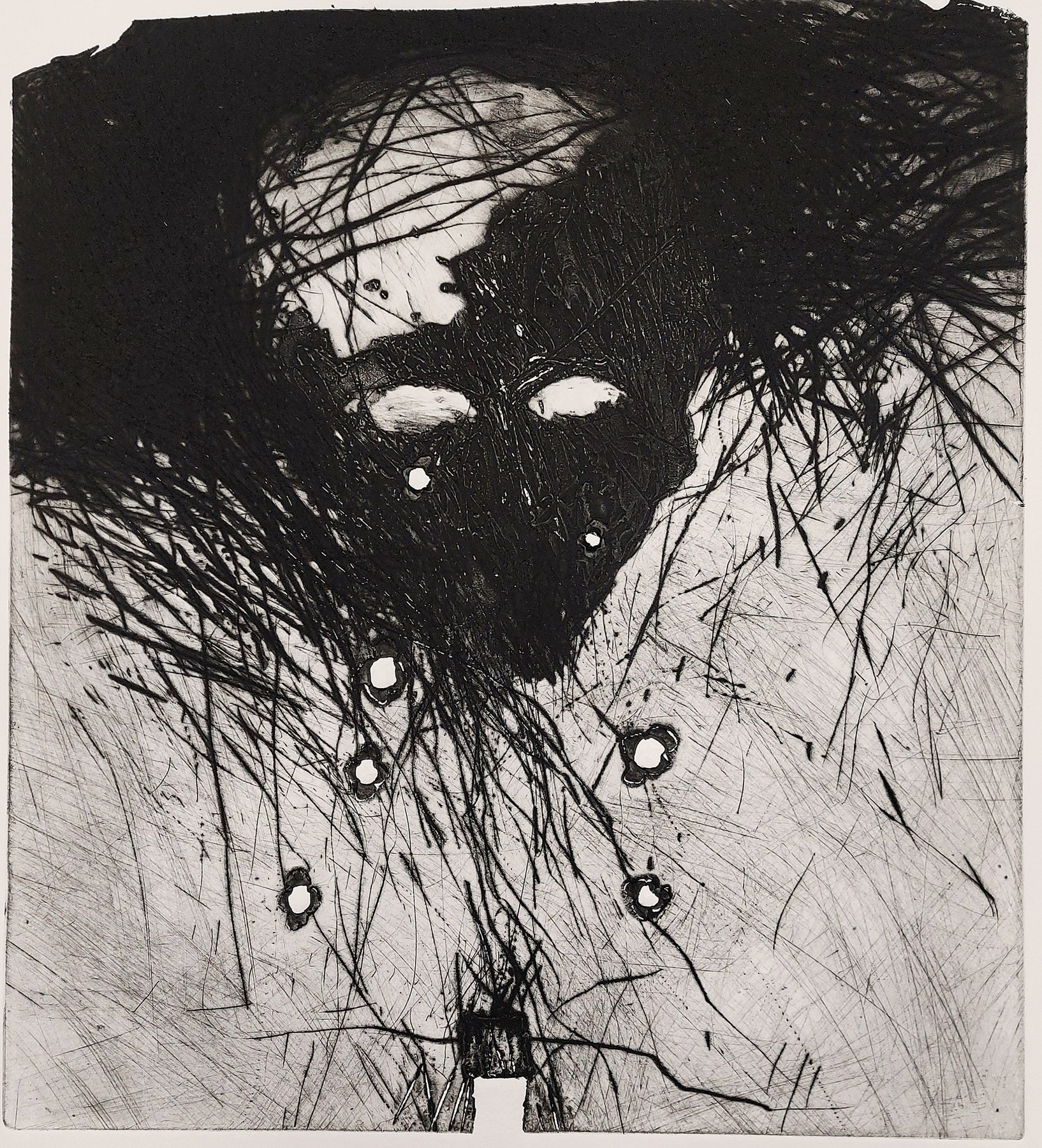 Radierung aus dem Zyklus «Winterreise» von Helmut Anton Zirkelbach